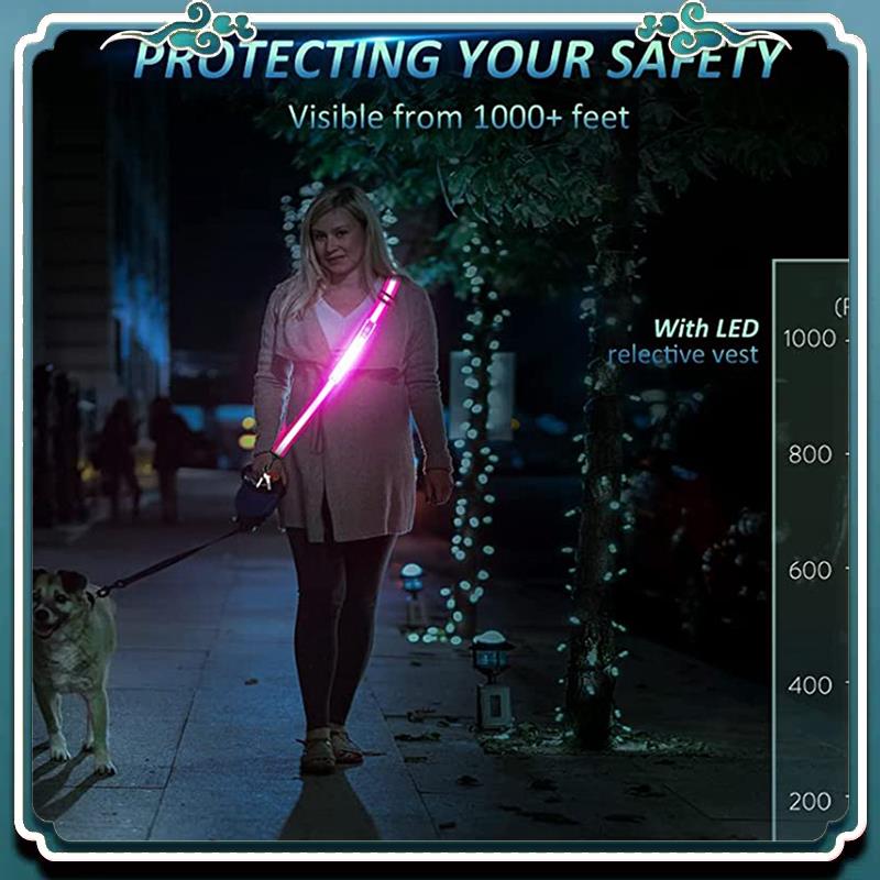 Running Gear At Night - Betrouwbare LED-reflecterende riem-wandeluitrusting, veiligheidslicht voor wandelaars's