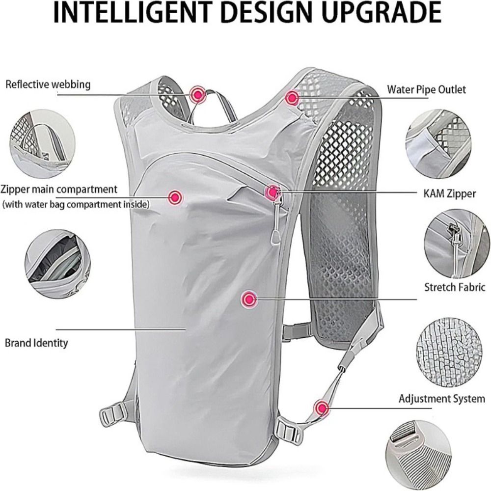 Running Hydration Vest - Ademend hydratatievest Waterdicht Meerdere zakken Hardlooprugzak