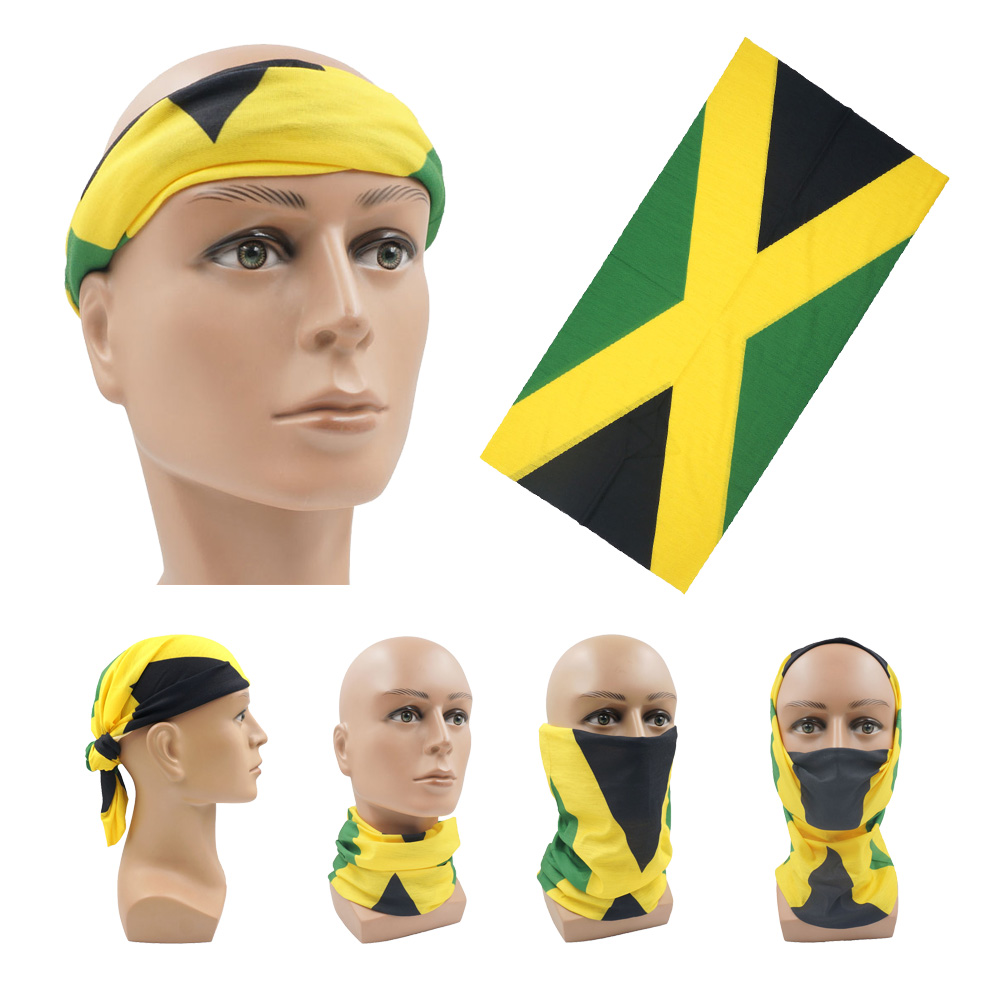 Running Gear Woman - Ademend Hardlopen Gezichtsmasker Sjaals Jamaica Vlag