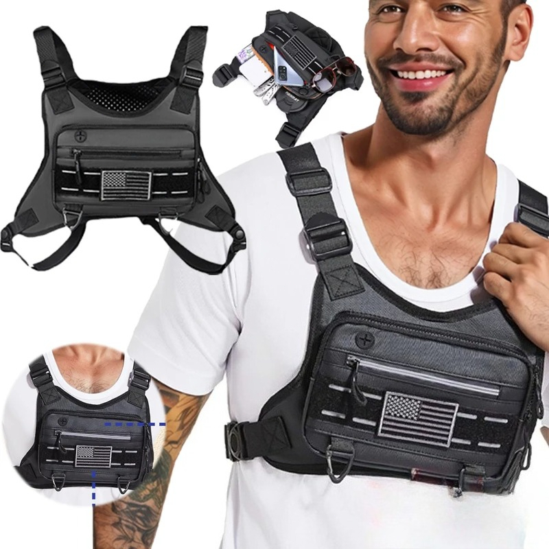 Running Hydration Vest - Tactische hardloopvest - Waterdichte anti-diefstal borsttas,