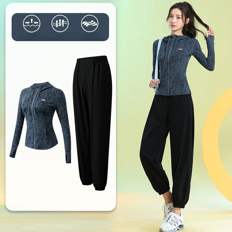 Running Gear Woman - Hardlooppakken voor dames, lange mouwen, bloemenprint,